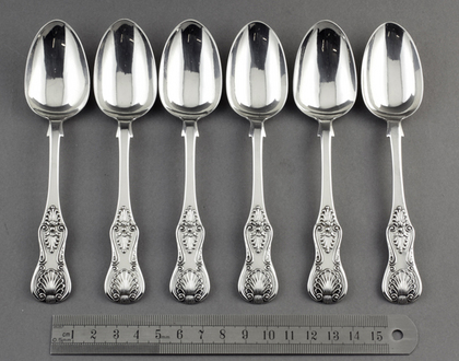 Newcastle Antique Silver Kings Pattern Teaspoons (Set of 6) - Thomas Sewell I